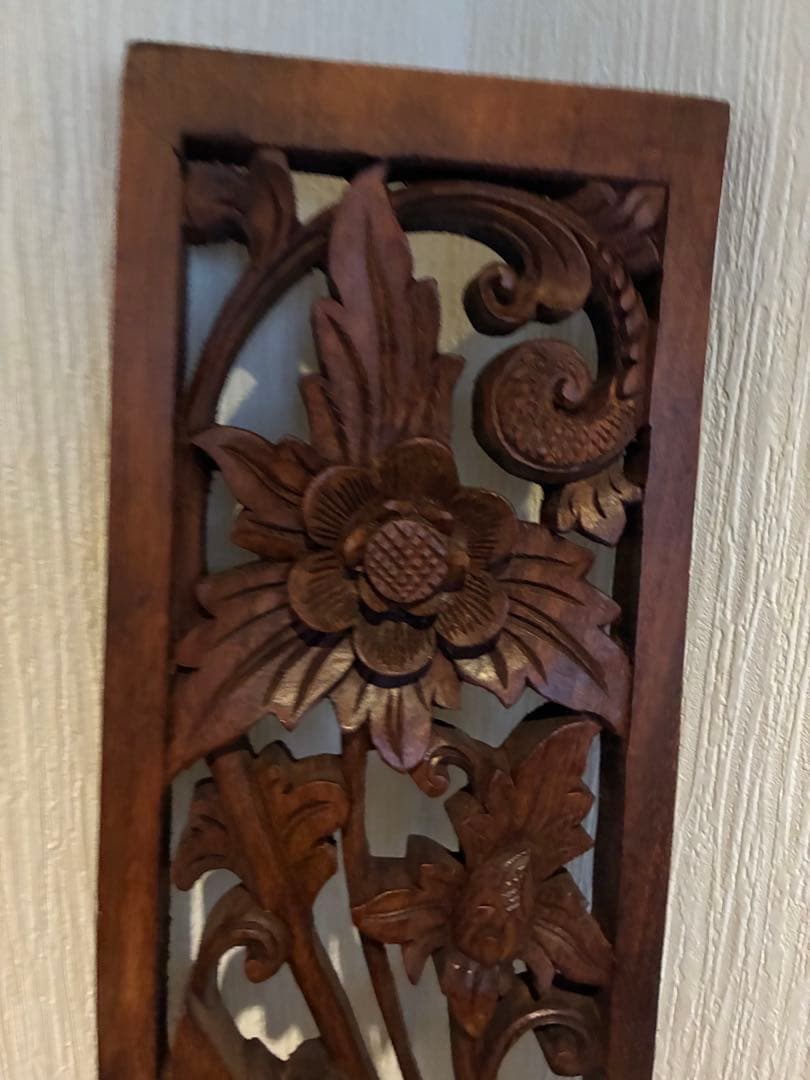 アジアンスタイル 木製彫刻パネル