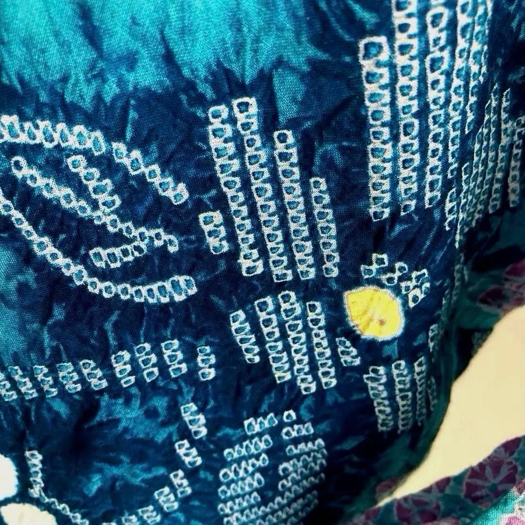 椿★ 有松絞り浴衣・有松鳴海絞り 大輪花模様　上質　N7-16