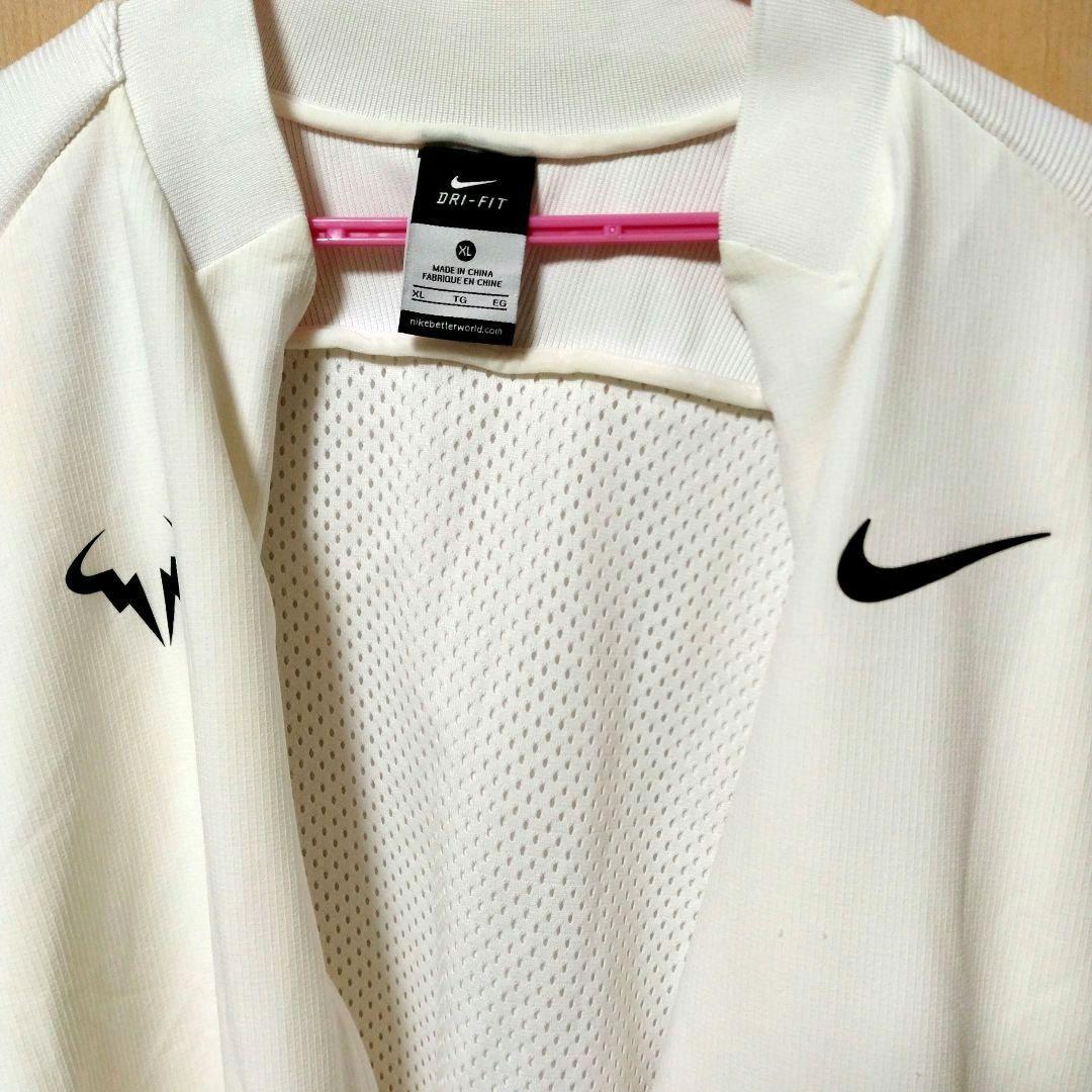 ナイキドライフィットラファエル・ナダル 白/クリーム ウォームアップジャケット