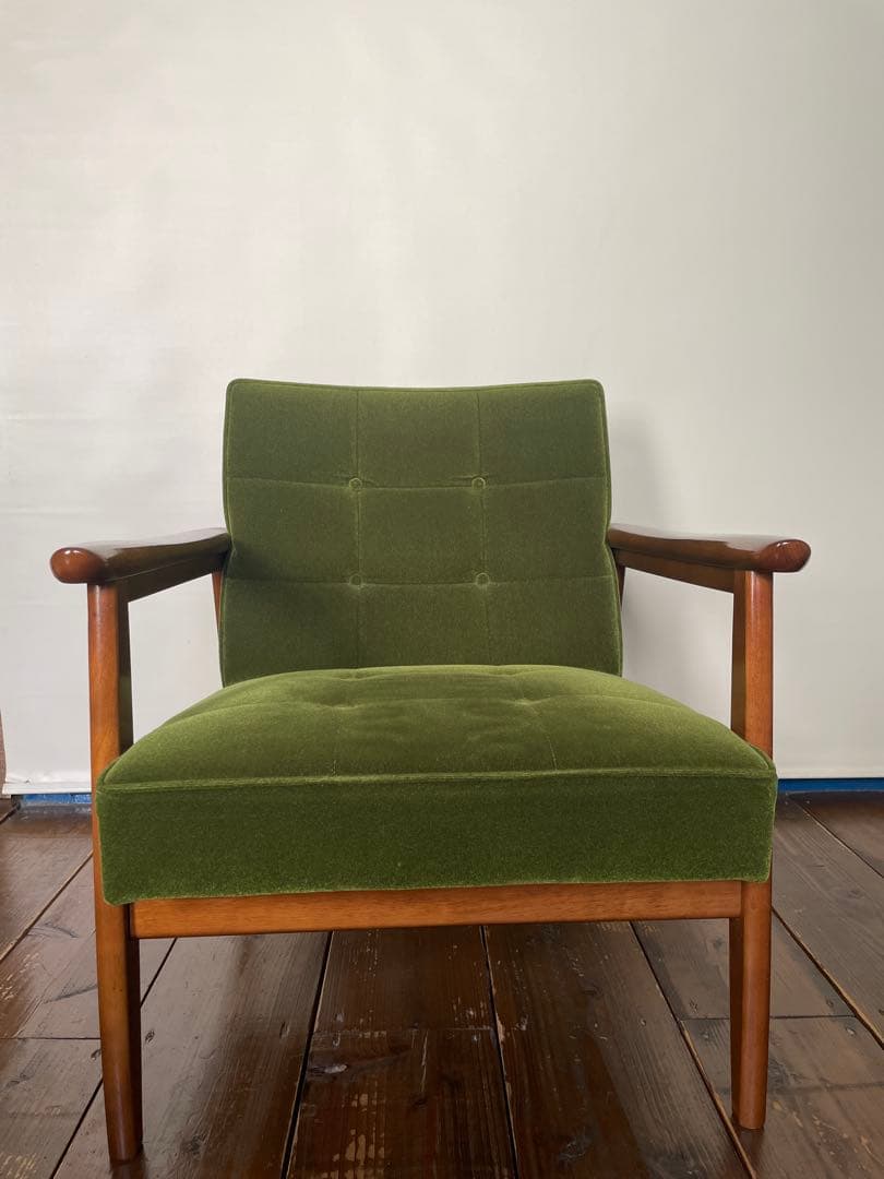 カリモク60　Kチェア1シーター/モケットグリーン