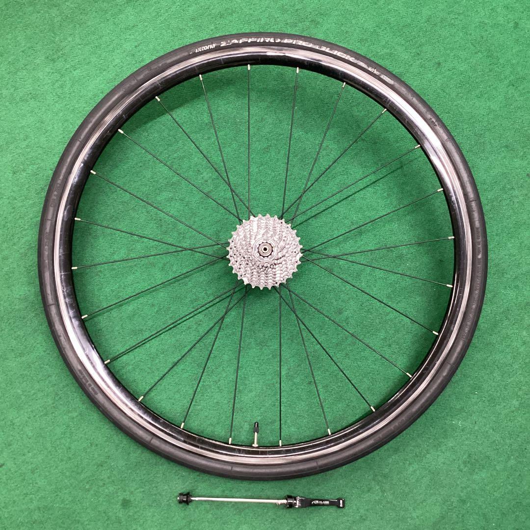 リア ホイール　アルミリム　後輪　700x25C 外装11段 タイヤ付 クイック