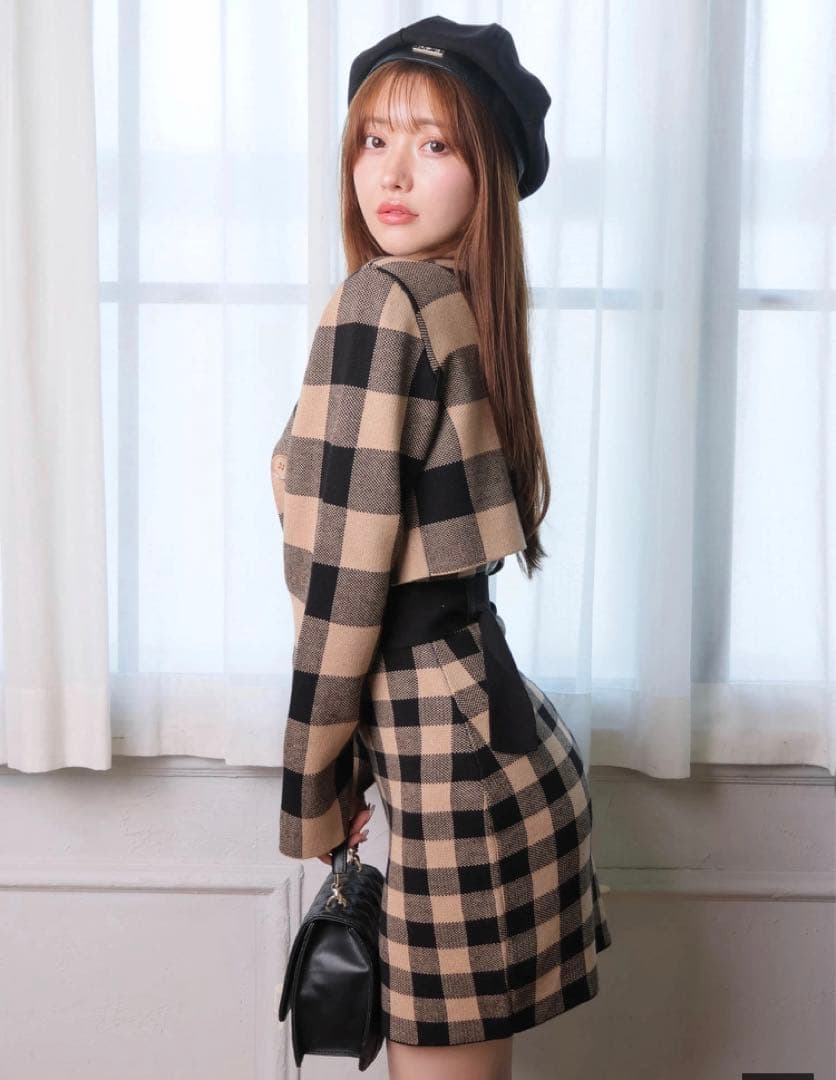 LIP SERVICE レトロチェックアンサンブルニットワンピース