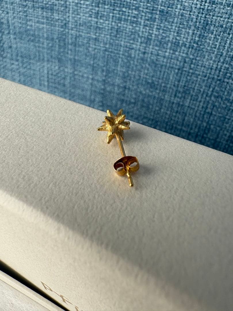 プフッツェpfutze花粉 pollen シングル ピアス18k 中古美品