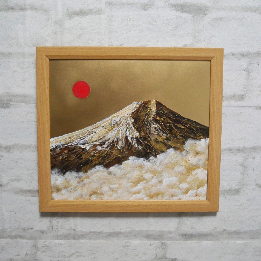 油絵 油彩 油彩画 絵 絵画【黄金の富士山】
