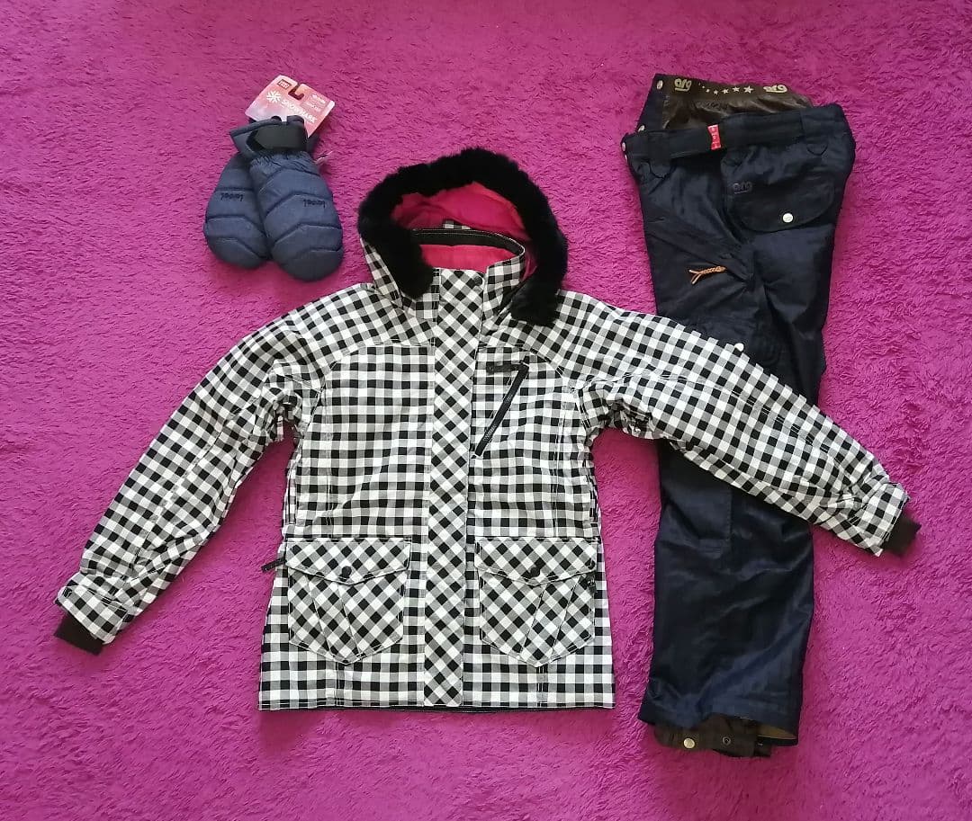 アシックス arg レディース スノーボード スキー ウェア 上下 新品グローブ