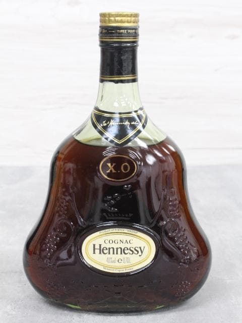 ▲未開栓/古酒 Hennessy/ヘネシーX.O グリーンボトル 金キャップ