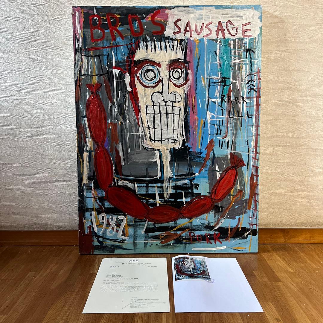 貴重　ジャン=ミシェル・バスキア 大型肉筆油彩画