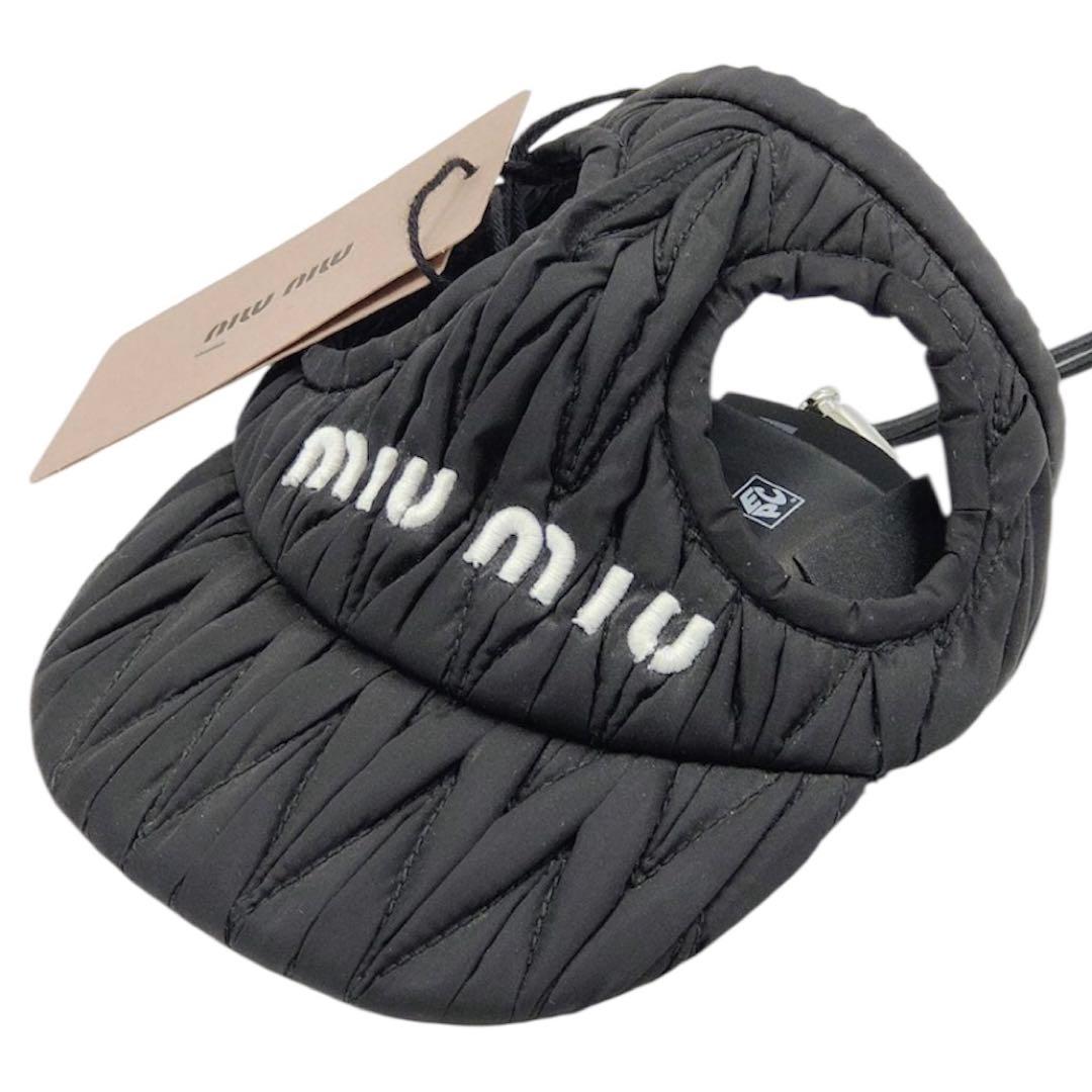 【miumiu】犬用サンバイザー　犬用帽子　キャップ ハット サンバイザー 黒