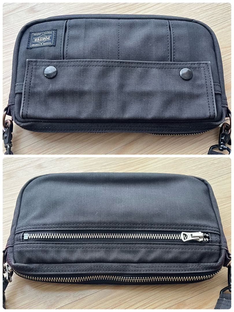 美品 ポーター スモーキー ブラック ハンドバッグ ショルダーバッグ ポーチ