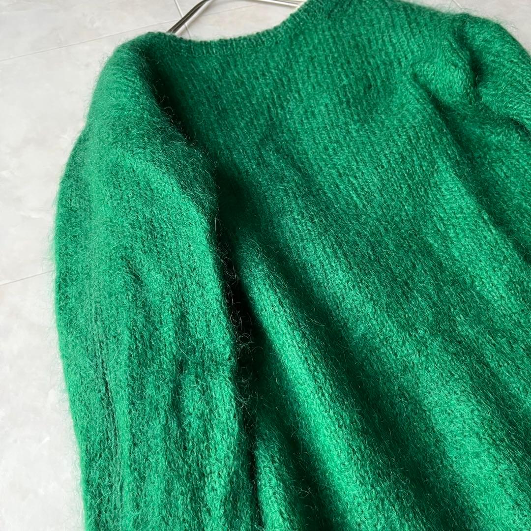 美品✨アカネウツノミヤAKANEUTSUNOMIYA モヘア混カーディガン緑 S
