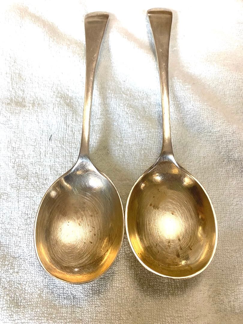 シルバー製，HARDY刻印高品質。スプーン2本セット、英国製値下がりました。