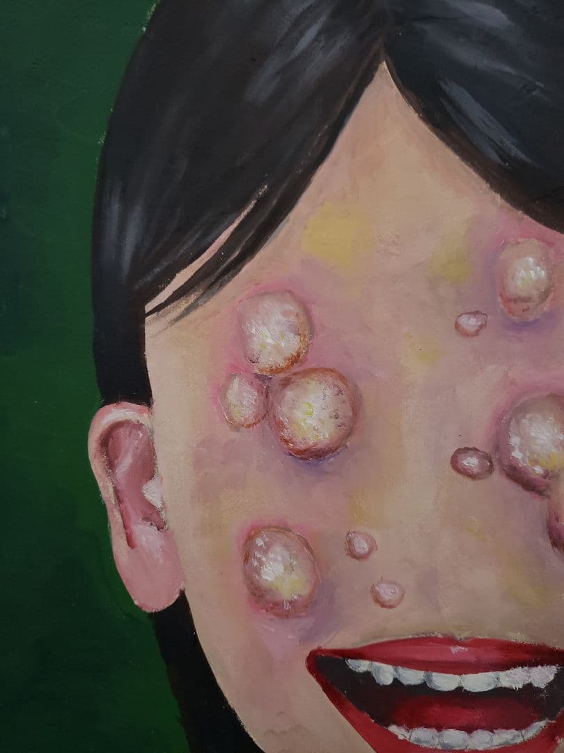 なかがわ寛奈 アクリル 「仮面と鬱憤」