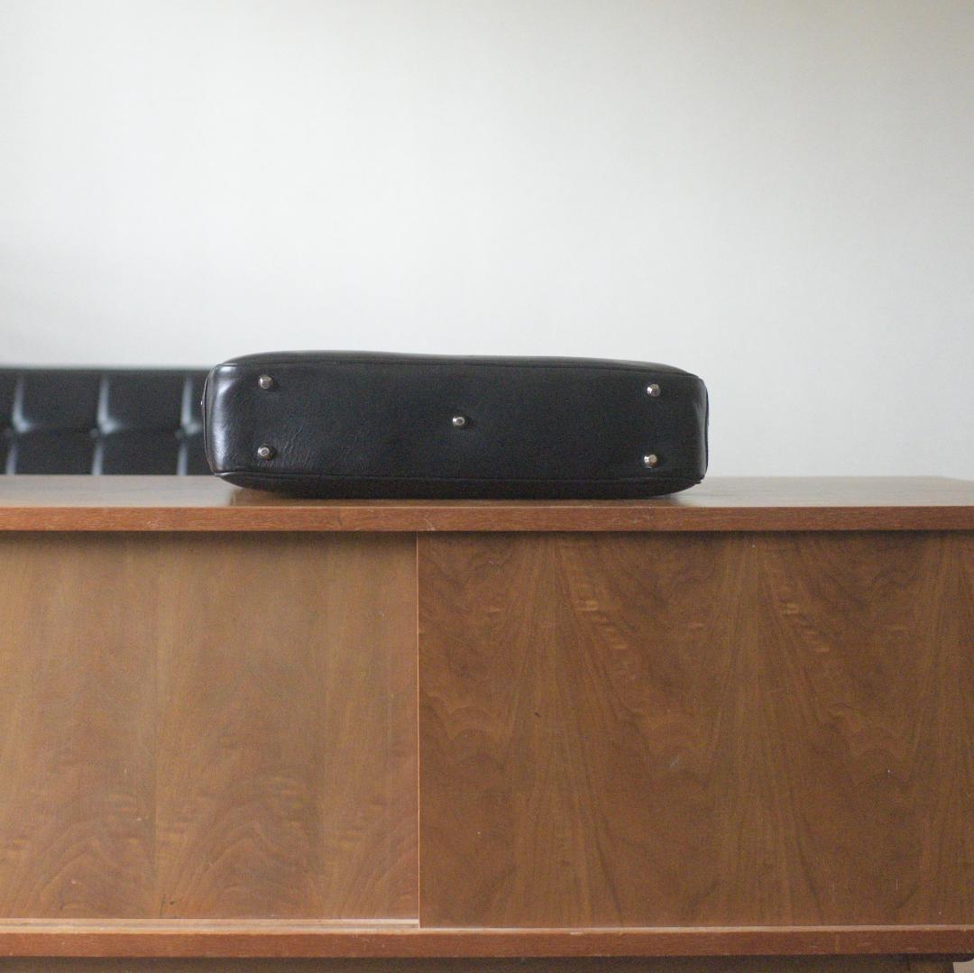 【中古】万双／双鞣和地シングルブリーフケース／ブラック