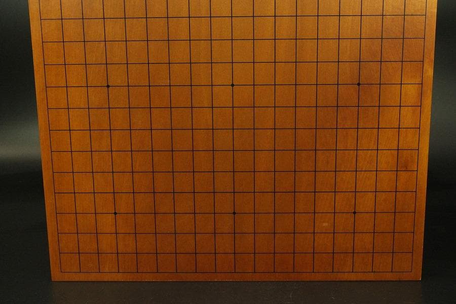 囲碁 碁盤 本榧 良木目 足付 総高26.7cm 厚み15cm 良品(A266)
