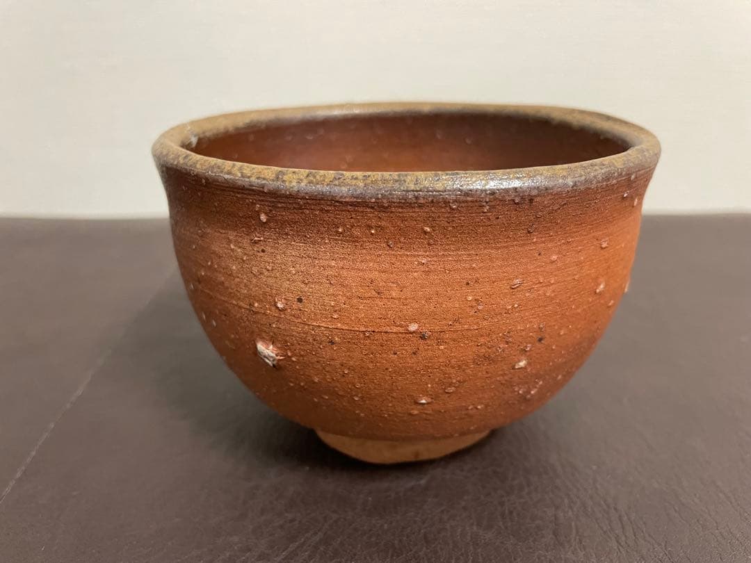 藤原建　備前緋襷茶盌　共箱　栞　備前焼　茶碗　茶道具