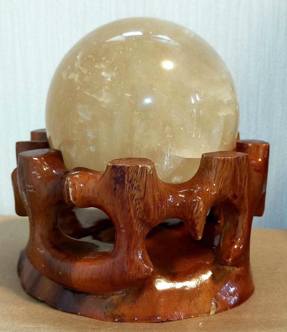 セール✨天然石　イエローカルサイト　超大✨丸玉　祈願　運気上昇縁起物　希少