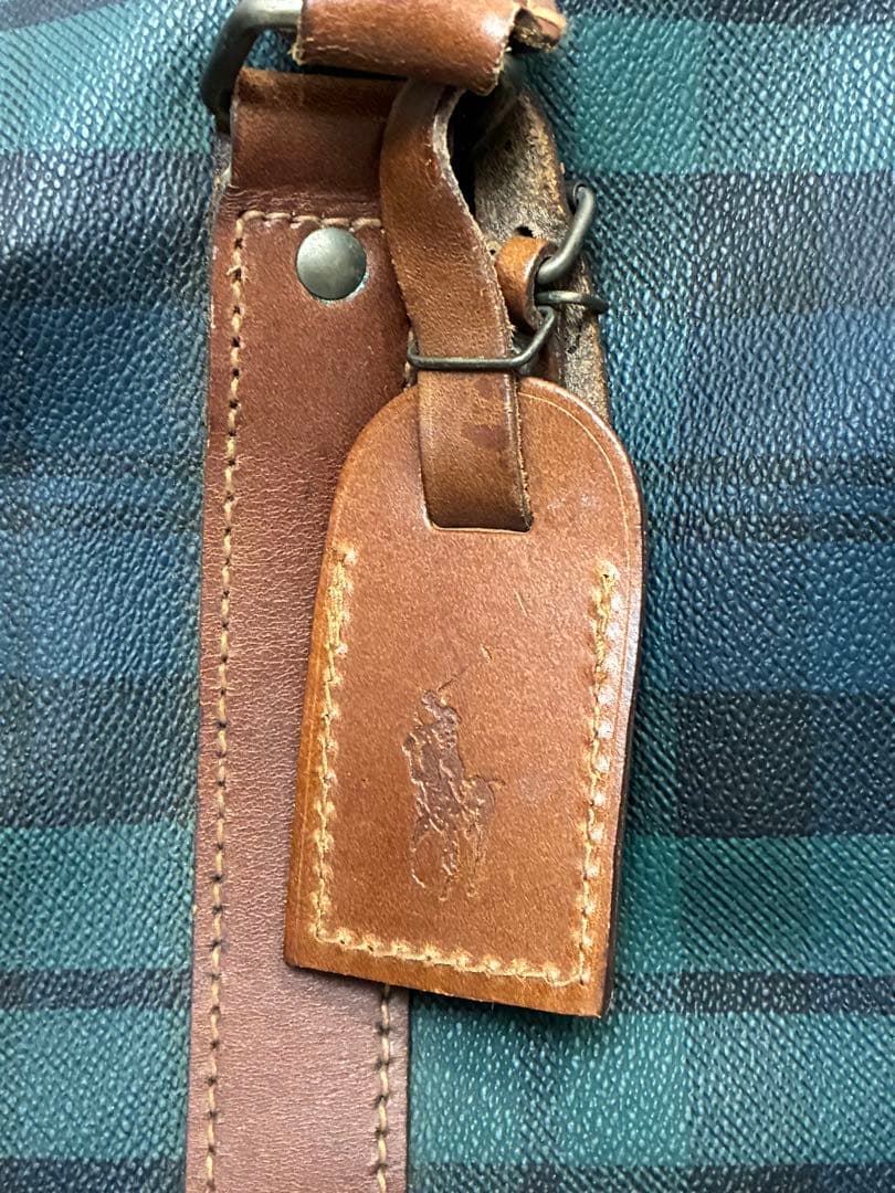 POLO RALPH LAUREN ボストンバック チェック柄 グリーン