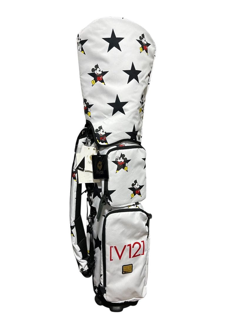新品未使用！高級V12 ミッキーマウス着せ替えキャディバッグ8.5型ホワイト