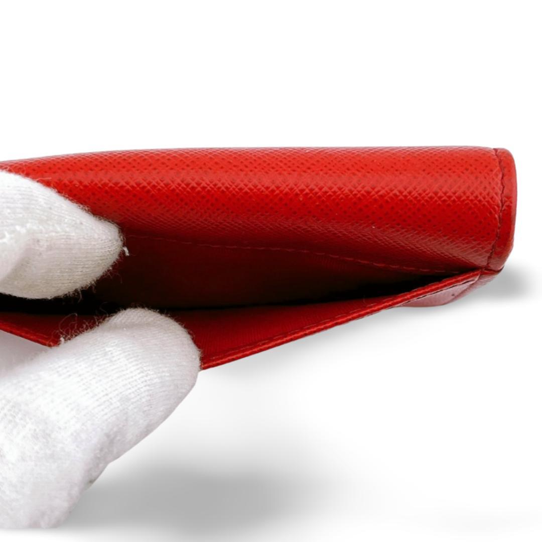 PRADA プラダ 名刺入れ サフィアーノメタル レッド系 ユニセックス