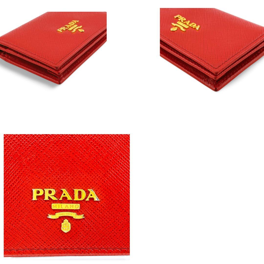 PRADA プラダ 名刺入れ サフィアーノメタル レッド系 ユニセックス