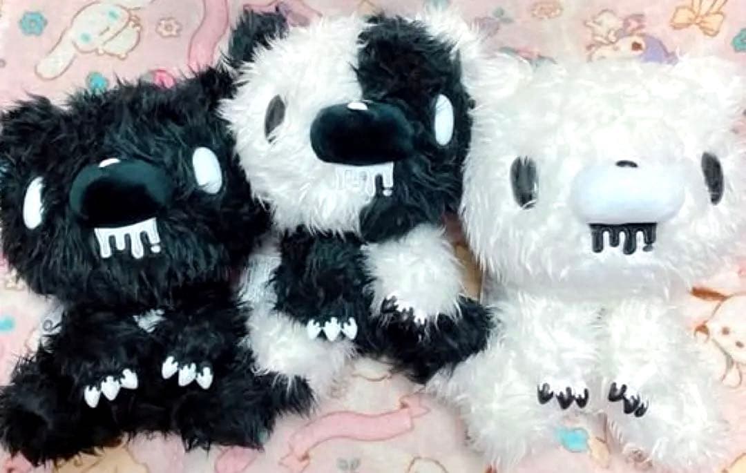 グルーミー long fur モノクロ モノトーン 白黒 ぬいぐるみ