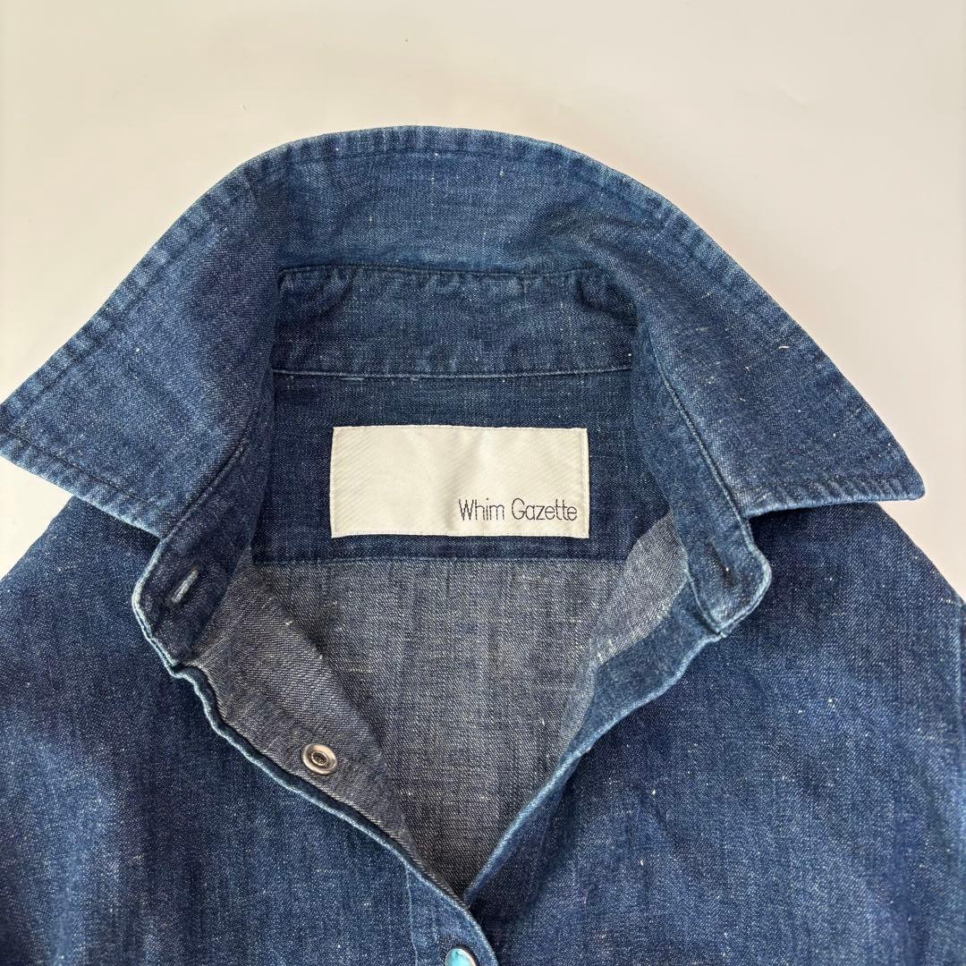 美品　ウィムガゼット デニムシャツ 長袖 羽織 ブルー