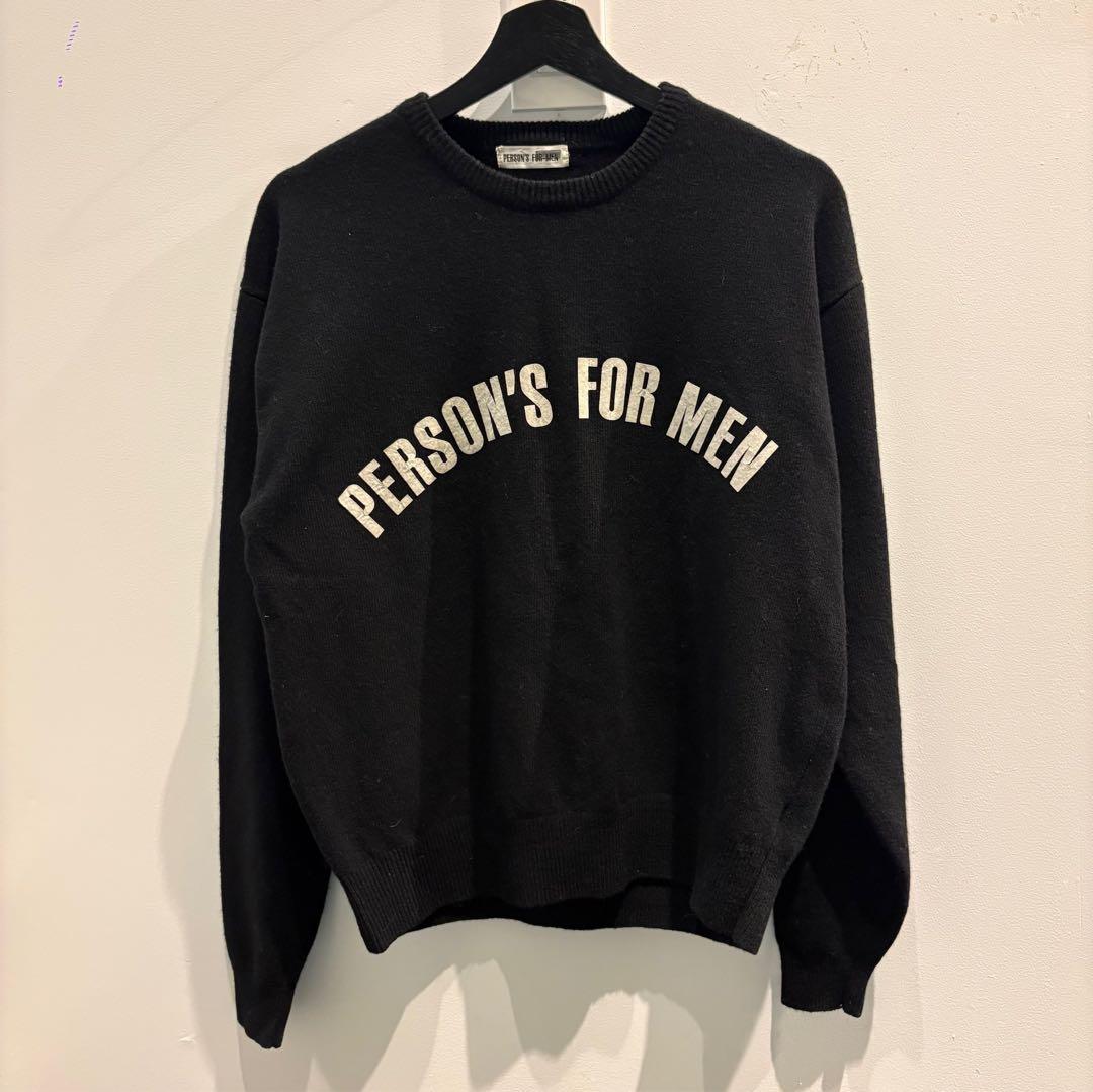 PERSON'S ブラック クルーネックセーター