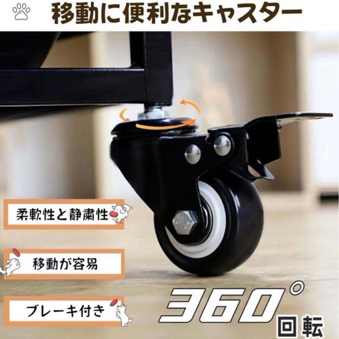 犬ケージ大型折りたたみ可能キャスター 付き 引き出し式トレー掃除簡単