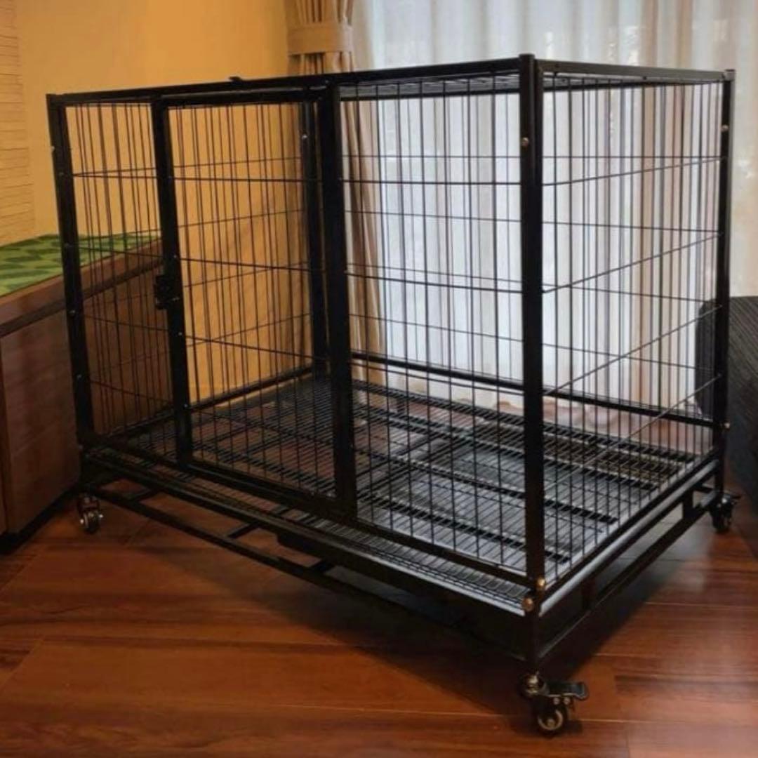 犬ケージ大型折りたたみ可能キャスター 付き 引き出し式トレー掃除簡単