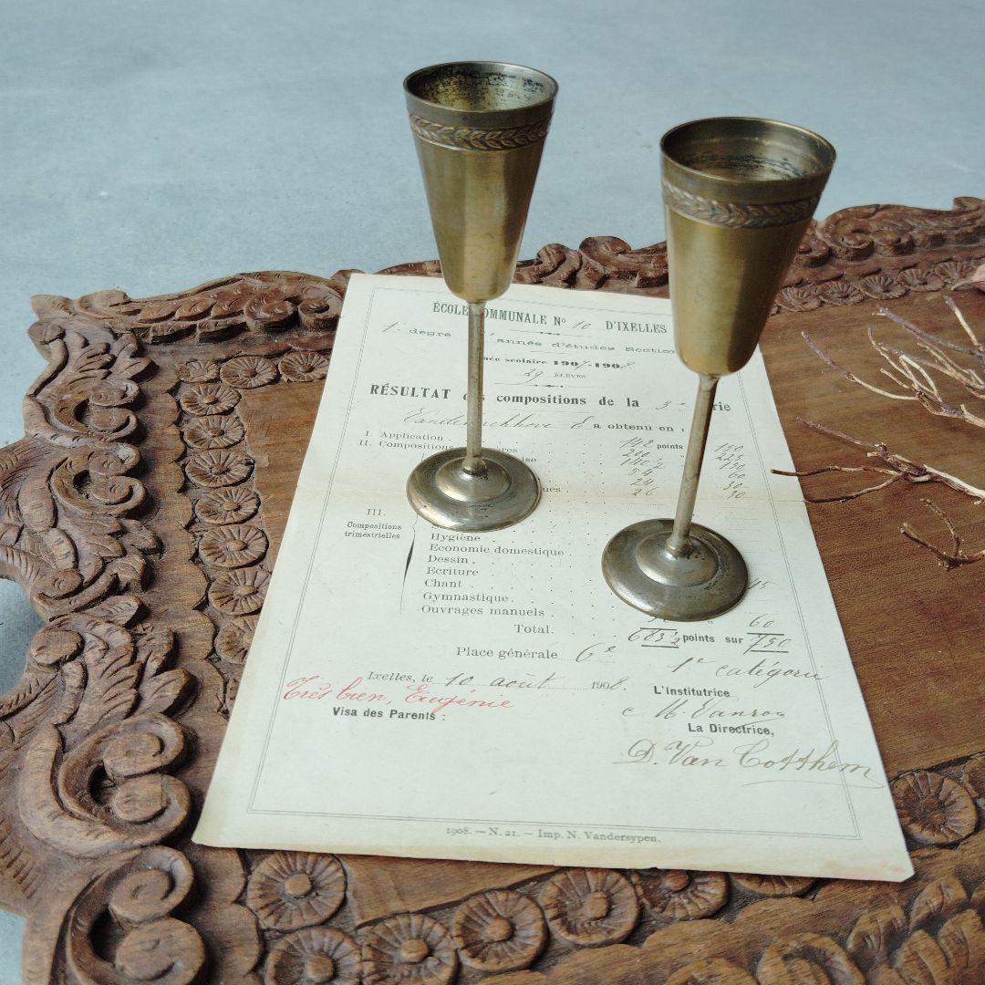 フランス　アンティーク　リキュールカップ2個セット インテリア雑貨