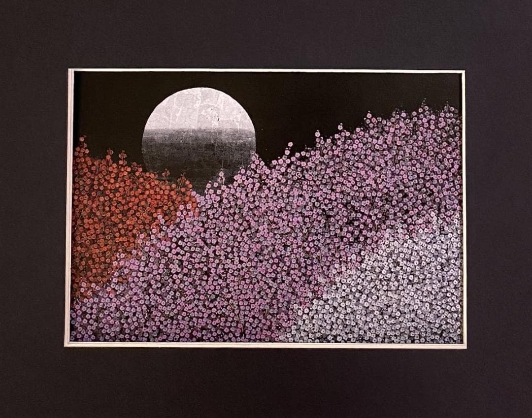 平松礼二、【路一月華】、希少な額装用画集より、新品額装付、状態良好