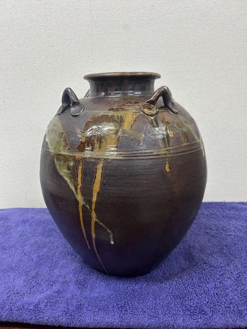 高取焼　壺　大壺