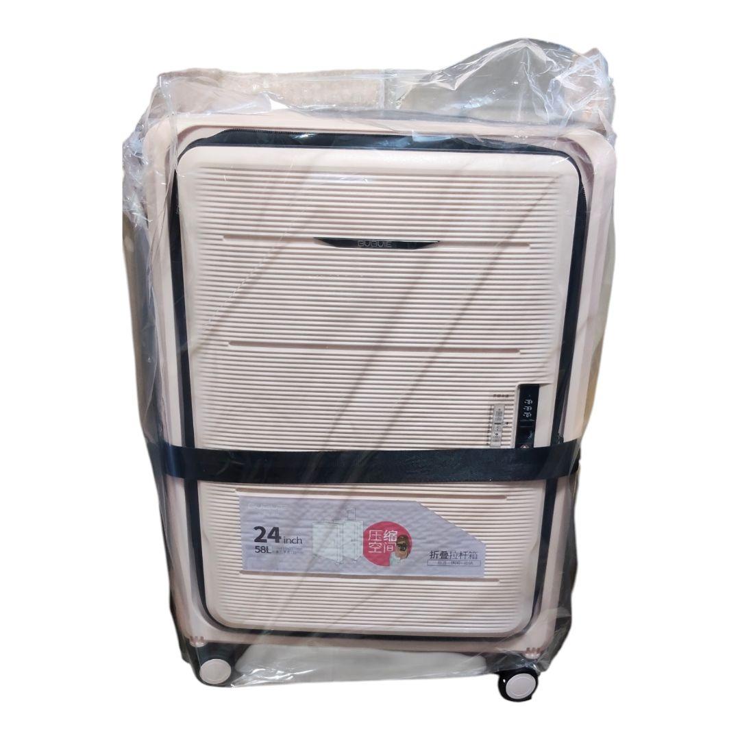 新品◎折りたたみキャリーケース キャリーバッグ 58L 2泊3日 ベージュ