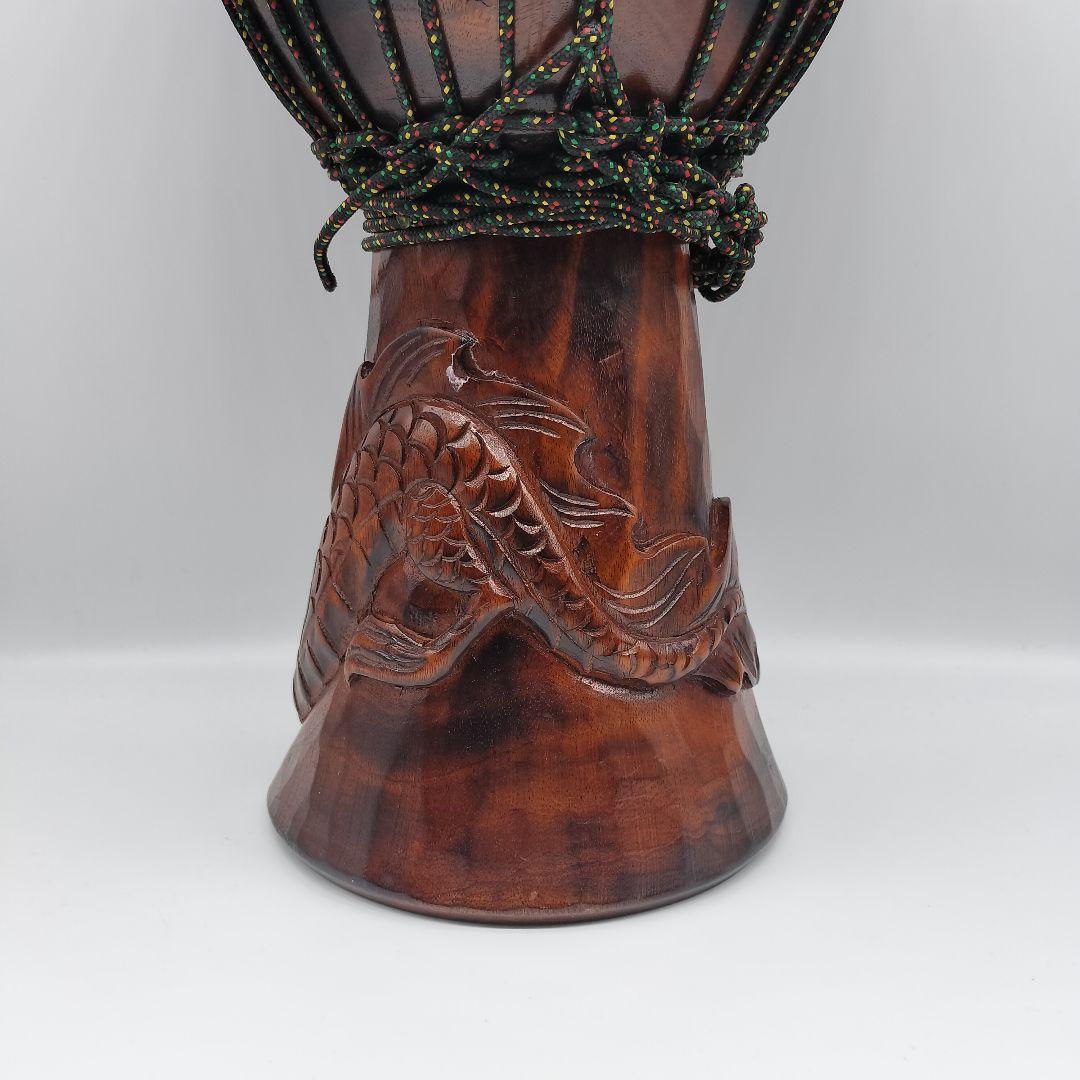 ジャンベ 民族楽器 打楽器 アフリカ 太鼓 彫刻 木彫り