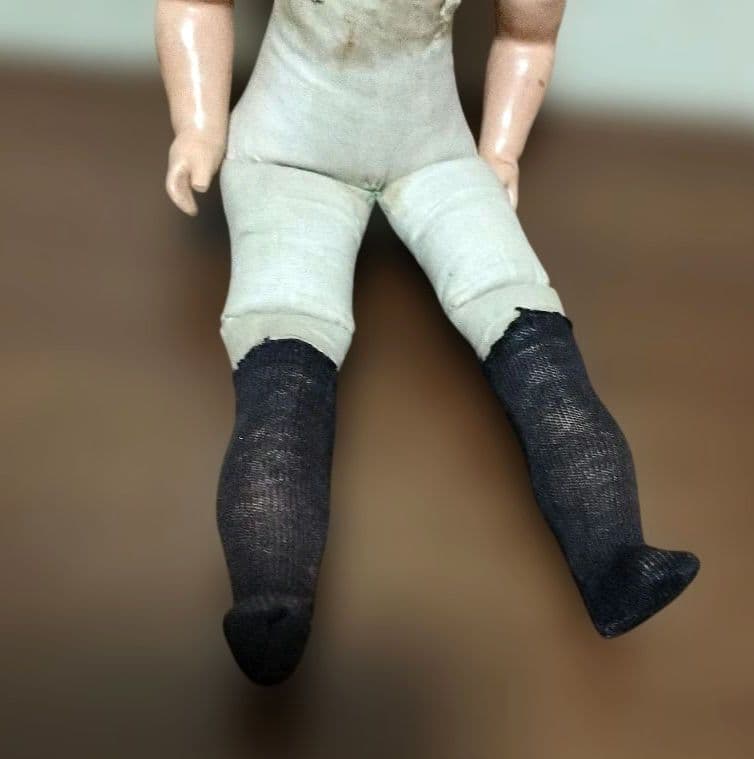 日曜迄◎刻印有　ビスクドール　キッドボディ　ショルダーヘッド人形　アンティーク