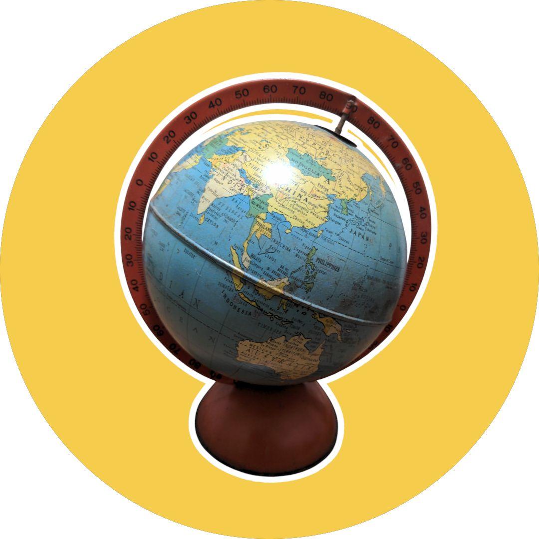 値引OK アメリカアンティーク 地球儀　毎日が世界旅行　デスクぴったりサイズ