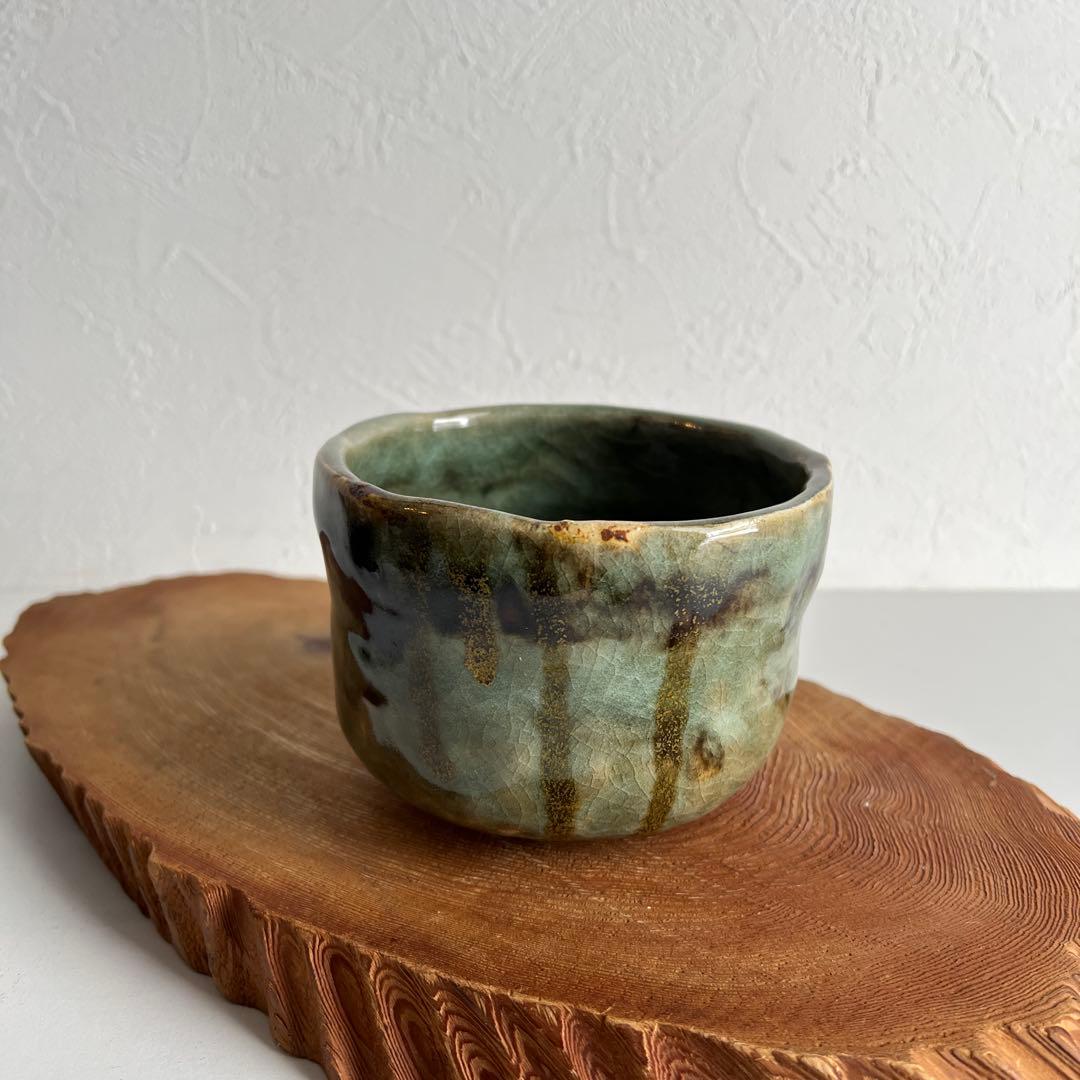 k037 茶道具 抹茶碗 3個セット 侘び寂びを感じさせる素朴な逸品 緑・茶・黒