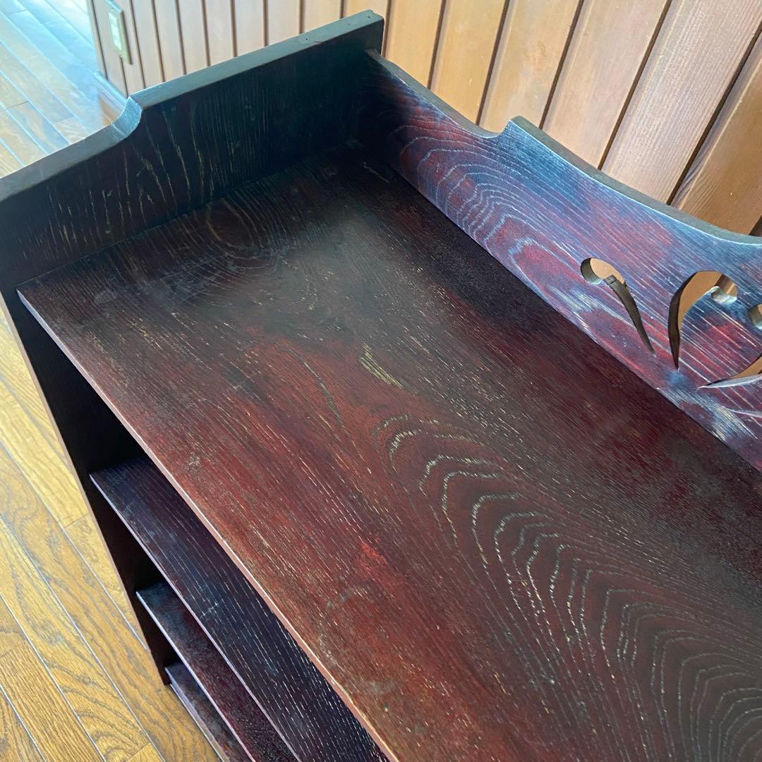 アンティーク　楔本棚　レトロ　オープンラック　楔棚