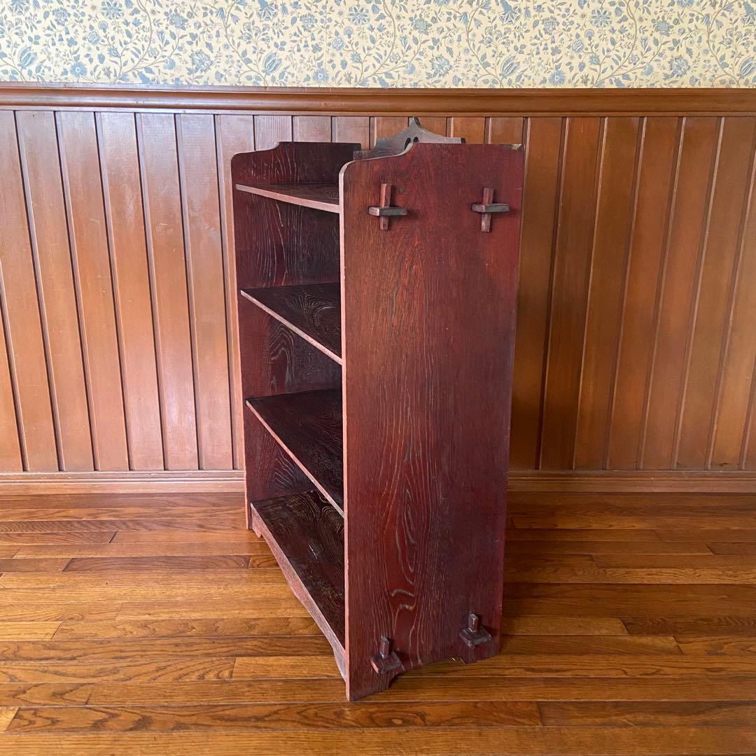 アンティーク　楔本棚　レトロ　オープンラック　楔棚