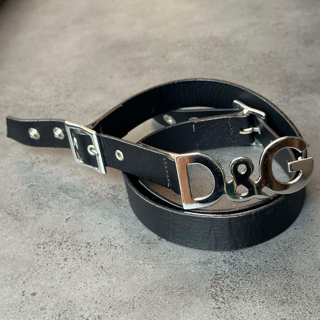 DOLCE&GABBANA y2k 00s ロック ロゴ　レザーベルト