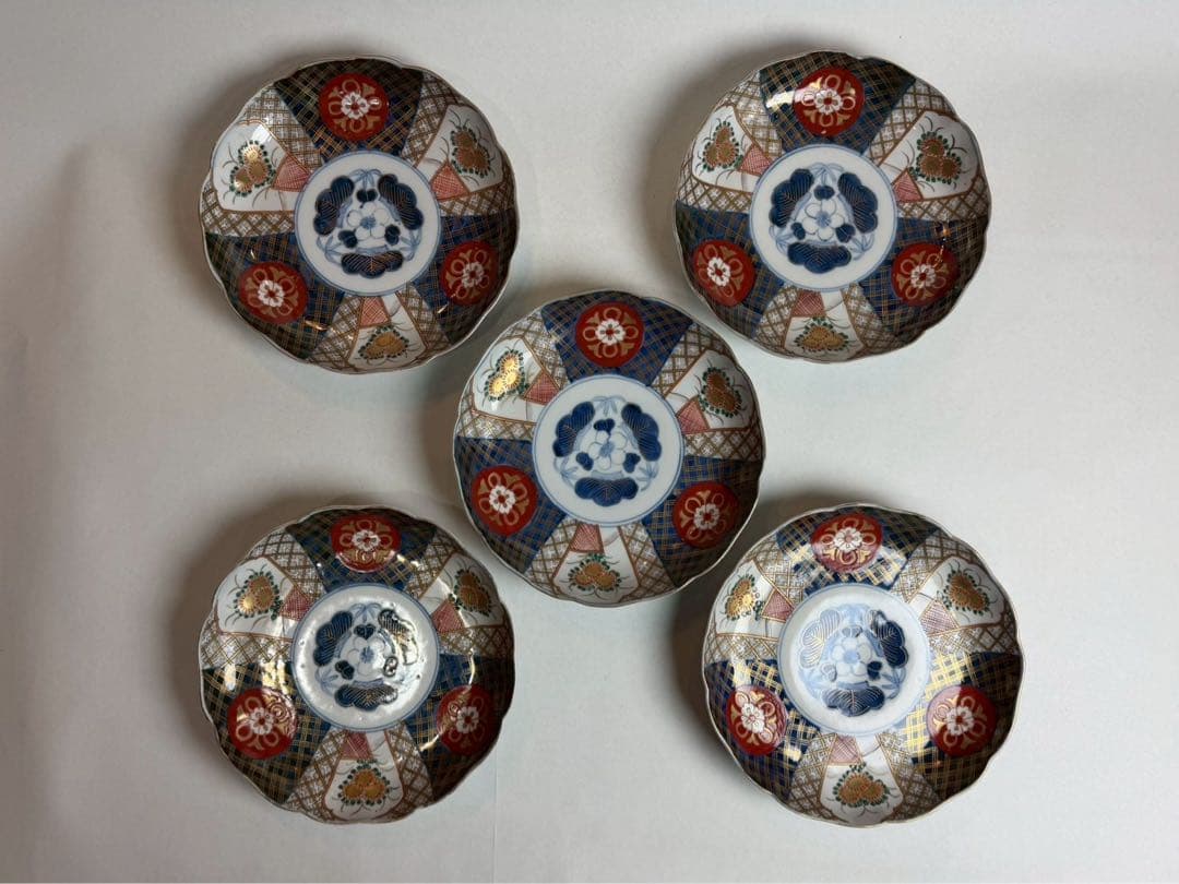 古伊万里　皿　なます　装飾　赤絵