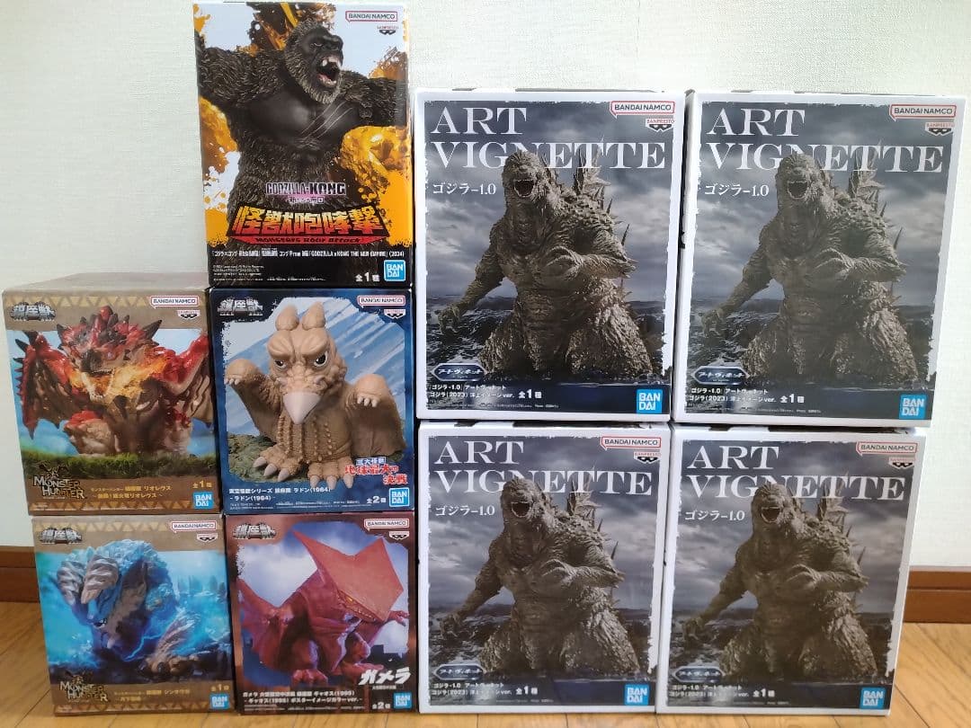 ゴジラ-1.0コングラドンギャオスモンスタハンター 鎮座獣 フィギュアまとめ売り