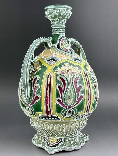 【希少】オールドニッポン 21.0㎝ 盛上げ花瓶 一陳盛り 花器 花瓶