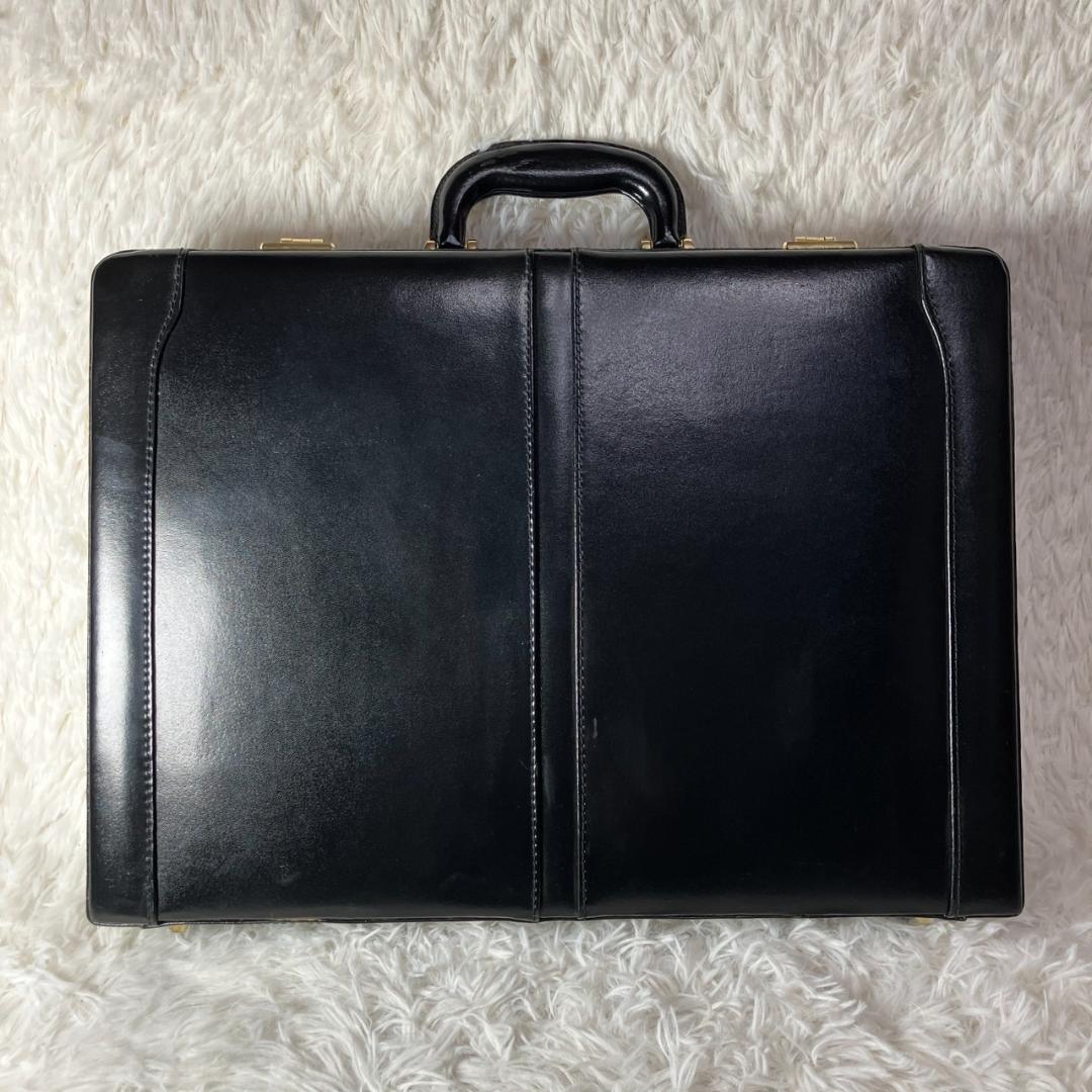 極美品 オールレザー 本革 アタッシュケース ビジネスバッグ ダイヤルロック