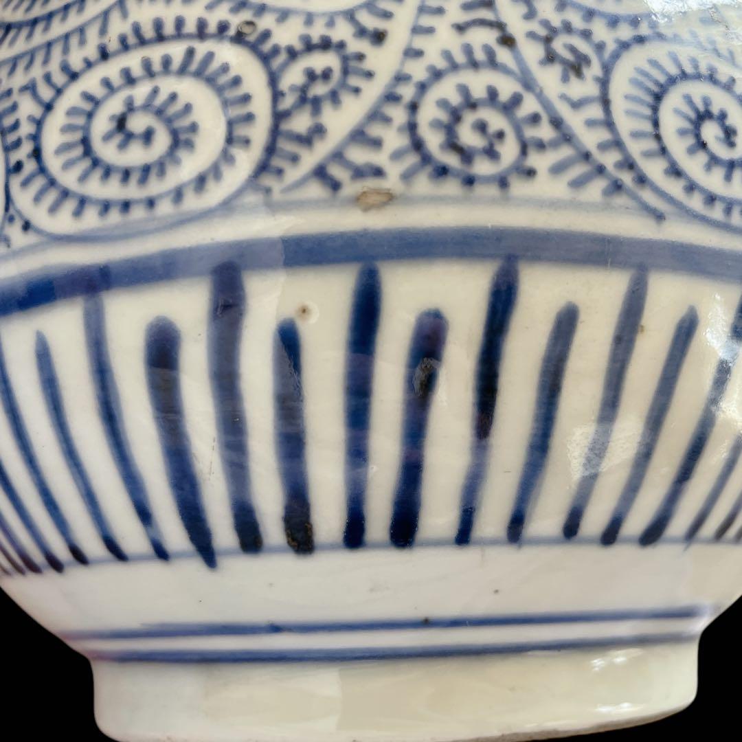 古伊万里 大徳利 花瓶 蛸唐草 染付け 骨董品 アンティーク 陶器 大きいサイズ