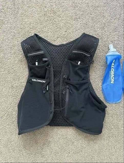 SALOMON ランニングベスト メッシュ ブラック 水筒2本付き