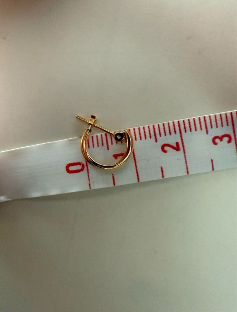 k18ゴールドピアス2連風