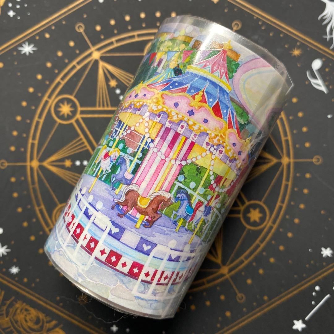 【9426】海外3/5/巻PETマスキングテープ　遊園地　アトラクション　背景系