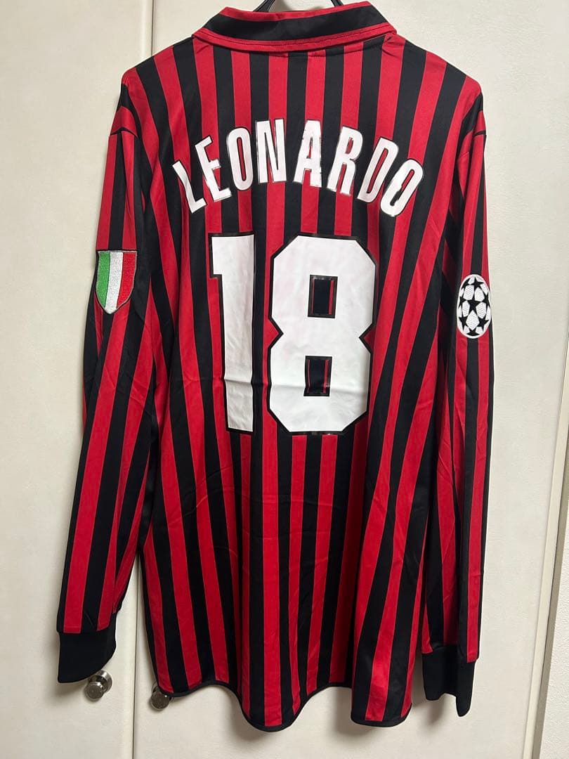 ACミラン 99-00 レオナルド選手長袖 CL仕様 100周年ユニフォーム