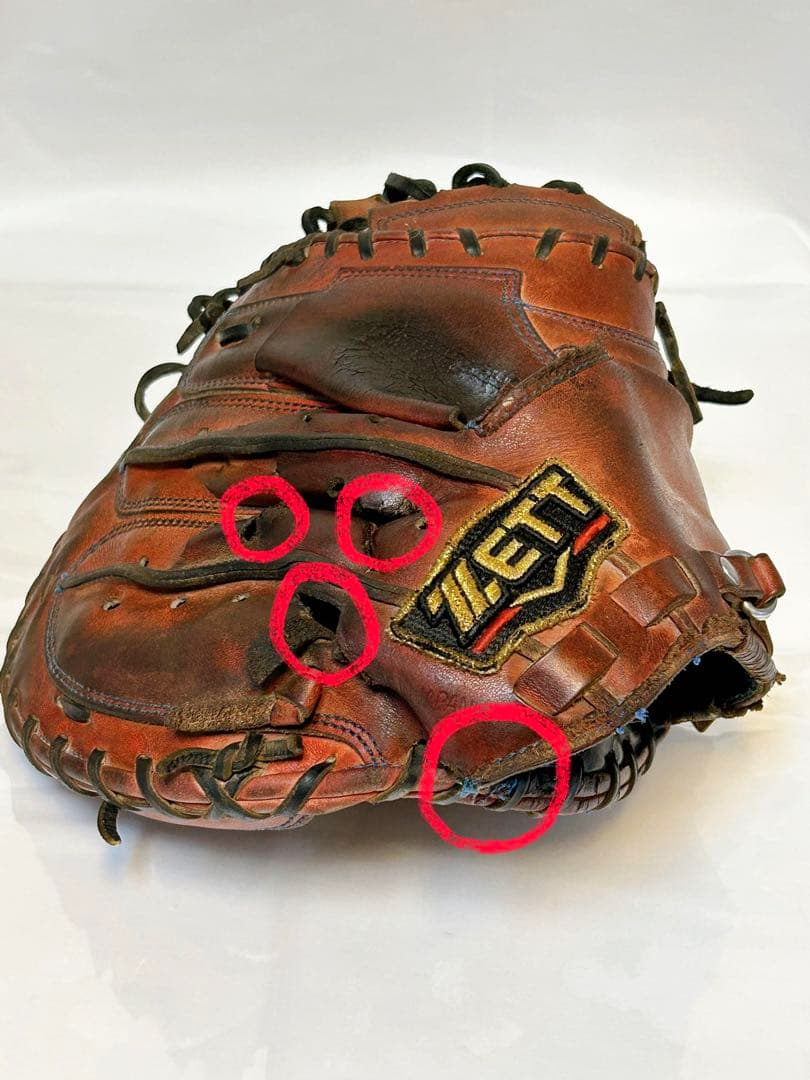 ★硬式用キャッチャーミット★ 捕球面破れなし ZETT プロステ オイルメンテ済